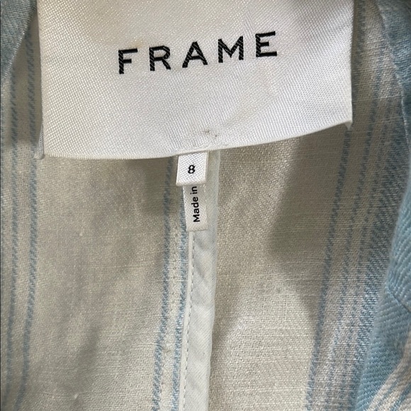 Frame Denim Blue and White Striped Blazer - Picture 4 of 7
